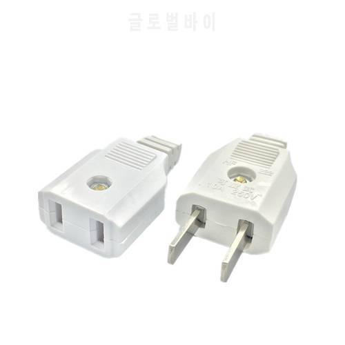 US American 2 Pin AC Electrical Power Male Plug Female Socket Outlet Adaptor Adapter w/ Wire Rewireable Extension Cord Connector