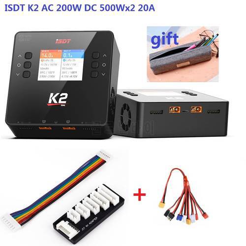in stock ISDT K2 Air AC 200W DC 500Wx2 20A Dual Channel Balance Lipo Charger Discharger for Lipo NiMh Pb Battery