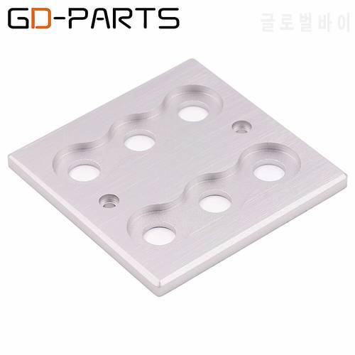 86x86mm CNC Machined 6 Holes Full Aluminum Wall Plate Connector Board For Mounting Binding Post RCA Jack Socket HIFI AUDIO DIYx1