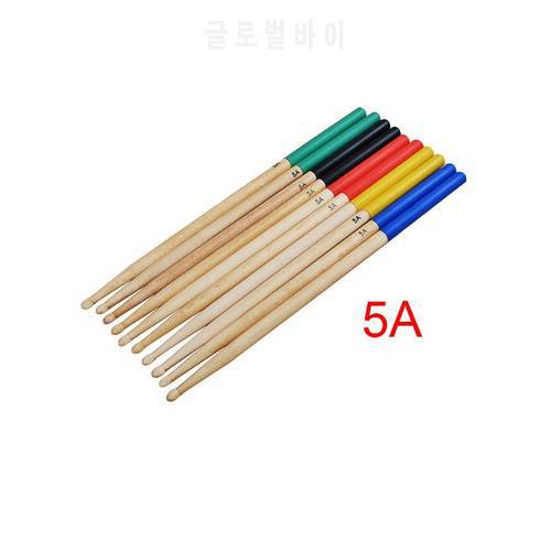 Hot Sale 1 Pair of 5A Maple Wood Drumsticks five colours colourful Professional Top Quality drumsticks wood