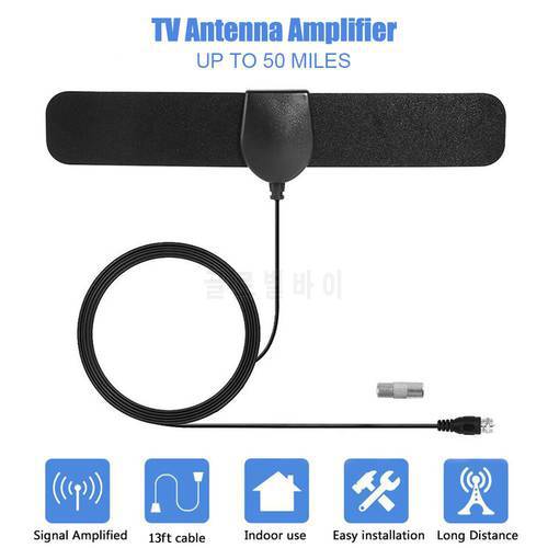 50 Miles Indoor Digital TV Antenna VHF UHF 25dB Gain 1080P HDTV Signal Receiver Amplifier Compatible with 720P 1080i 1080P/ATSC