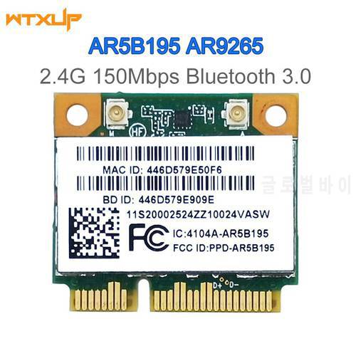 Network Card for Laptop Lenovo G480 G580 G780 Y480 Y580 Y570 AR5B195 AR9285 2.4G Bluetooth3.0 Wireless WiFi Network Adapter