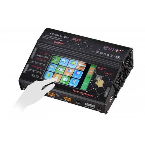 HTRC HT206 DUO AC/DC 2X200W 2X20A 4.3 Inch LCD Touch Screen Dual Battery Balance Charger