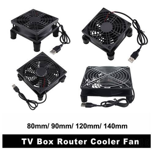 1 Set Ventilador USB TV Box Cooler DC 5V 80mm 92mm 120mm 140mm Router Fan Cooling W/Protective Net quiet Desktop Heatsink Fan