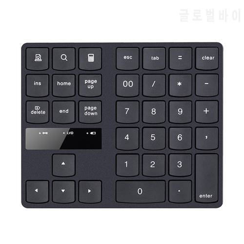 2.4GHz Wireless Keyboard 35-key Multimedia Rechargeable Keypad Portable Digital Keyboard Numeric Keypad For IOS Android Windows