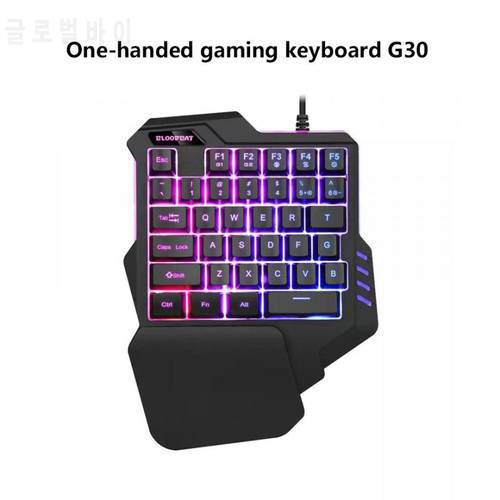 G30 Single Hand Keyboard For Mobile Phone Game With Wired Mouse Coloful Backlight Keyboard and Mouse Combos Computer Peripherals