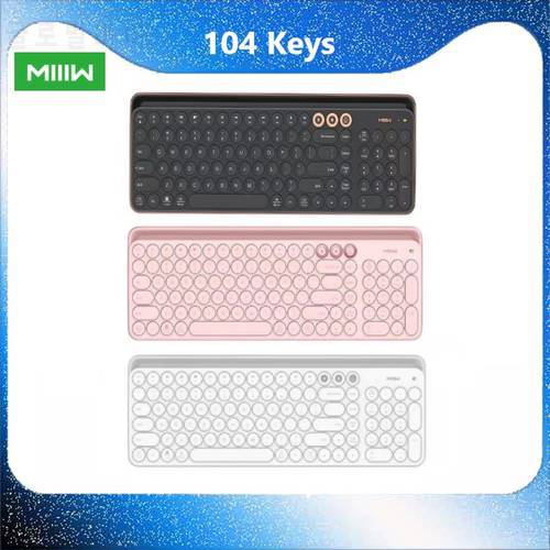 MIIIW Bluetooth Dual Mode Keyboard 104 Keys 2.4GHz Multi System Compatible Wireless light Computer Laptop Tablet Keyboard