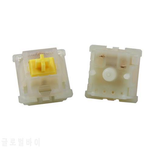 Wholesales Gateron Milky Yellow MX 5 pin Switches Shaft for all MX Mechanical Keyboard Support 4 pin RGB