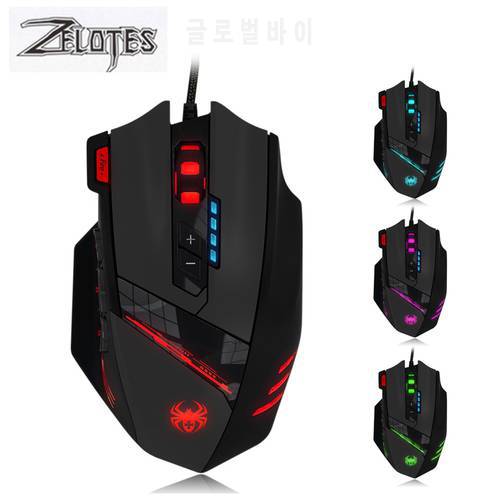 For ZELOTES Ergonomic Wired Gaming Mouse RGB Backlight 4 Gears Adjustable Mice 12 Buttons USB Wired for PC Laptop Computer Gamer