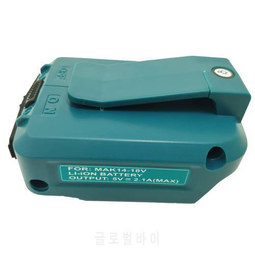 USB Charger Adapter Converter For Makita 14.4-18V ADP05 BL1815 BL1830 BL1840 Li-ion Battery With LED Work Light