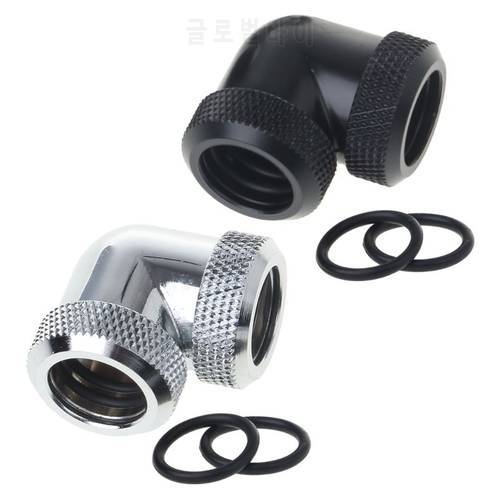 Water Cooling G1/4 Thread 90 Degree Elbow Adapter Tube Connector 14mm Rigid Hard Tube Connector Water Block Fittings dropship