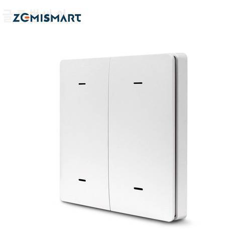 Zemismart Tuya Zigbee Smart Wireless Switch with 4 Gangs Wall Push Light Switch Remote Control Timer Smart Life App