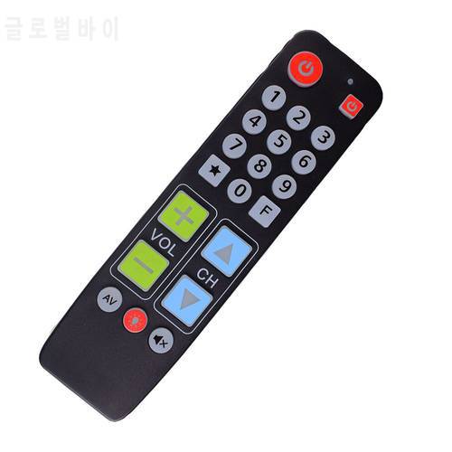 21 Big Buttons Learn Remote Control for TV VCR DVD STB DVB TV-BOX Easy Use Controller with Backlit For Old People.