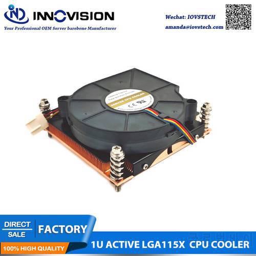 New LGA1150 1151 1155 1156 1200 1U CPU Cooler Active Heatsink With High-speed fan