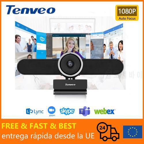 Conference USB 1080P Web Camera 124° Wide Angle Webcam with Microphone and Speaker for Smart TV PC OBS Zoom Living Streaming
