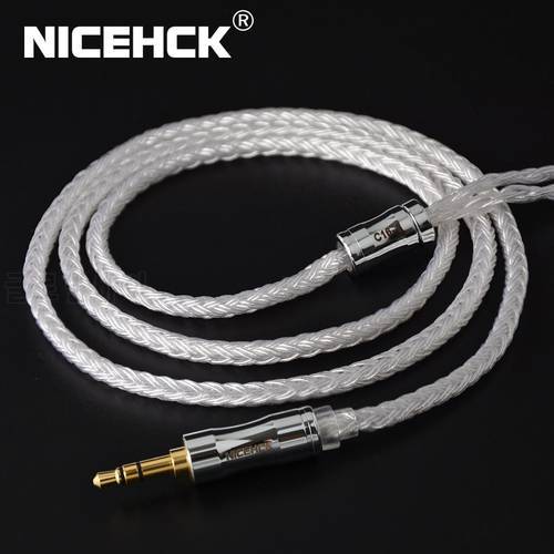 NiceHCK C16-1 16 Core Silver Plated Cable 3.5/2.5/4.4mm Plug MMCX/2Pin/QDC/NX7 Connector For KZCCA TRNKZ TFZ NiceHCK NX7 Pro/DB3