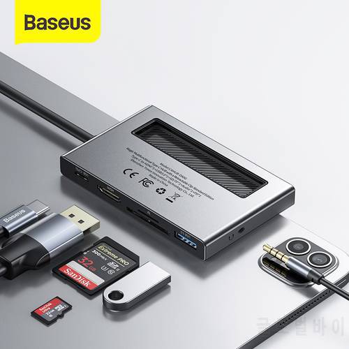Baseus USB HUB C HUB to HDMI-compatible USB 3.0 100W PD Port For iPad Pro 2020 6 in 1 USB-C USB HUB Adapter For MacBook Pro Air