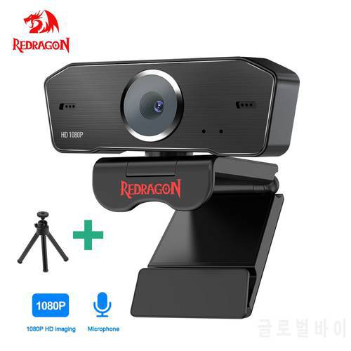 REDRAGON GW800 HITMAN USB HD Webcam Built-in Microphone Smart 1920 X 1080P 30fps Web Cam Camera for Desktop Laptops PC Game