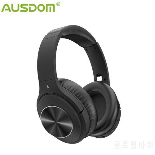 AUSDOM ANC1 Wireless Headphones, Active Noise Cancelling Bluetooth 5.0 Hifi Stereo Headset Foldable With Microphone For Phone