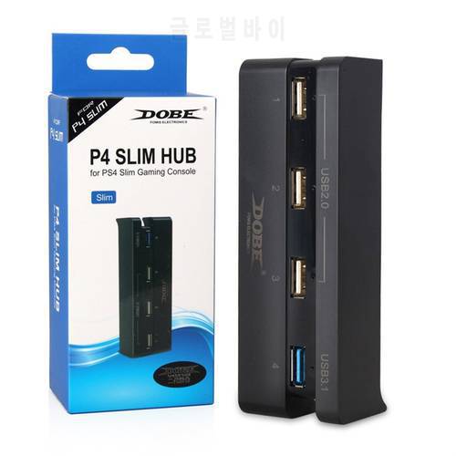 Super High Speed 4 in 1 USB Hub Suitable for Sony Playstation 4 Slim PS4 Slim Console Black Controller Accessory USB 2.0