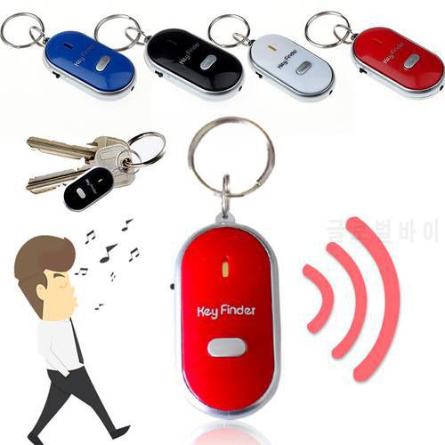 LED Key Finder Torch Remote Sound Control Lost Key Finder Locator Keychain Quality Anti-lost Whistle Light Whistle Claps Locator