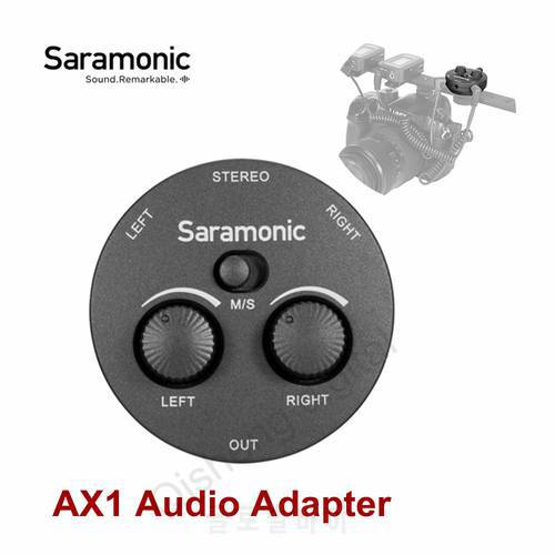 Saramonic AX1 Audio Adapter Mono Stereo 2 Channel Microphone Audio Mixer for DSLR Mirrorless Video Cameras Smartphone Laptop