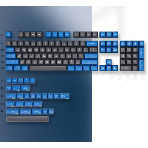 MAXKEY doubleshot keycaps SA Double shot ABS keycap blue 134 keys for cherry mx mechanical keyboard