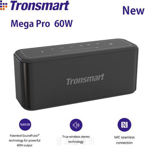 Tronsmart Mega Pro Bluetooth Speaker 60W Enhanced Bass Portable Speaker TWS Column with NFC, IPX5,10Hours Playtime,Touch Panel