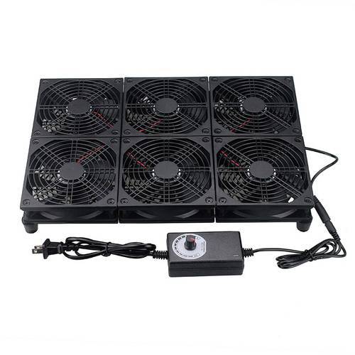 Gdstime 120mm Router TV Box Cooling Fan With speed Controller Big Airflow Silent Cooler Gaming Router Laptop Base Fan 2/4/6 Fan