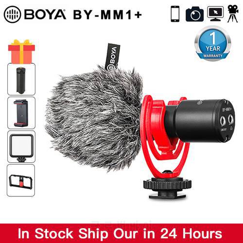 BOYA BY-MM1+ Video Record Microphone for DSLR Camera Smartphones iPhone Android for Canon Nikon Osmo Pocket Vlogging Mic