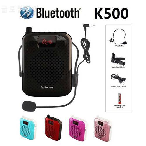 K500 Portable Microphone Megaphone Bluetooth Loudspeaker Auto Pairing Voice Amplifier Megaphone Speaker USB Charging Teaching