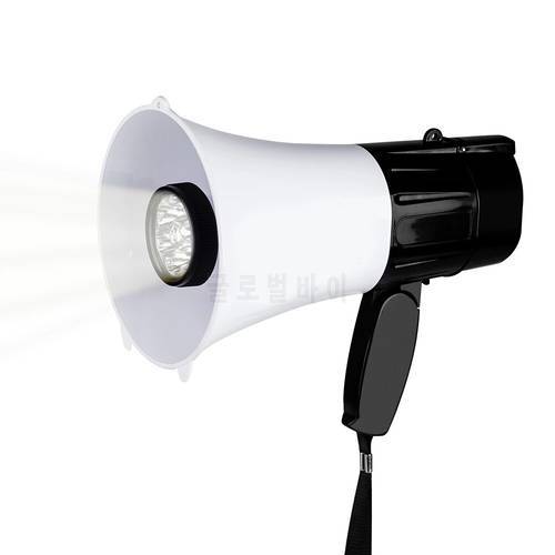 30W Portable Megaphone Speaker Recordable Loudspeaker Tweeter for Teaching Speech Tourist Guide Tool with LED Light
