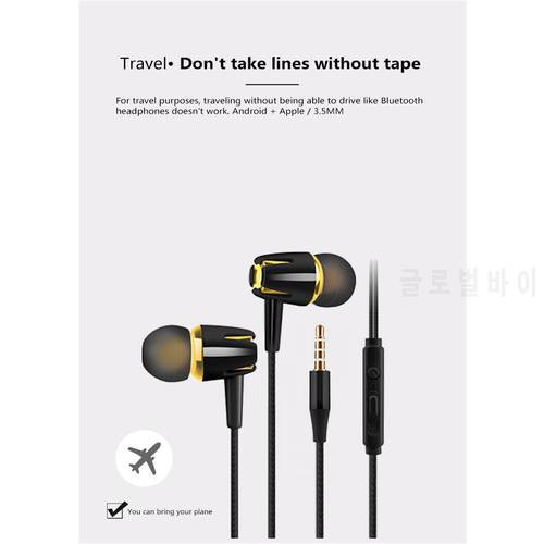 High Quality 3.5mm Standard AUX Jack In-ear Headphones Portable Noise Isolation Sport Earphones With Microphone For Phone Tablet