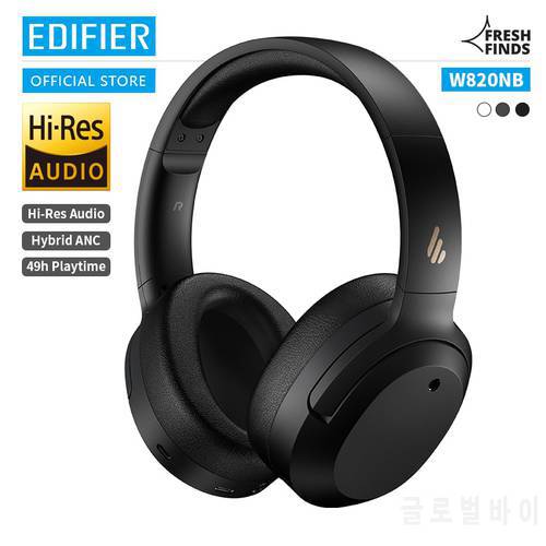 EDIFIER W820NB ANC Wireless Headphones Bluetooth Headsets Hi-Res Audio Bluetooth 5.0 40mm Driver Type-C Fast Charge Hybrid ANC