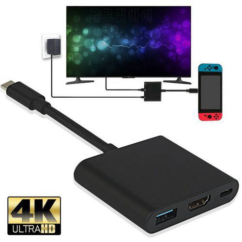 Type-C HUB Adapter 1080P 4K HDMI-compatible Adapter For Switch USBC Converter 3in1 Multi Ports Type-C to HDMI-compatible Adapter