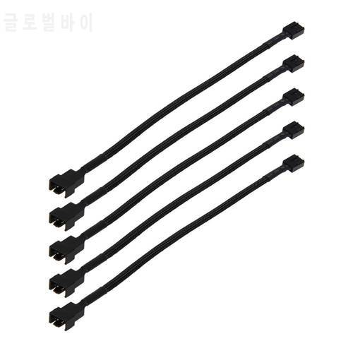 5 Pack Braided Sleeving 25CM TX4 4pin Connectors CPU PWM Fan Power Extension Cable,4 pin Molex Plug Backword 2 pin 3pin Case fan