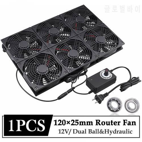 Gdstime 120mm&360mm TV Box Router Fan 12CM DIY 4 Fan&6 Fan Universal Notebook Base Large Air Cooler Adjustable Speed Cooling Fan
