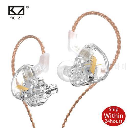 KZ EDX Crystal Color 1DD Dynamic Earphones HIFI Bass Earbuds In Ear Monitor Earphones Sport Noise Cancelling Headset for ZST X