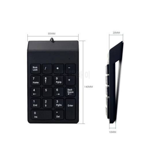 .4GHz Wire Numeric Keypad Numpad 18 Keys Digital Keyboard For Accounting Teller Laptop Notebook Tablet Number Keycap