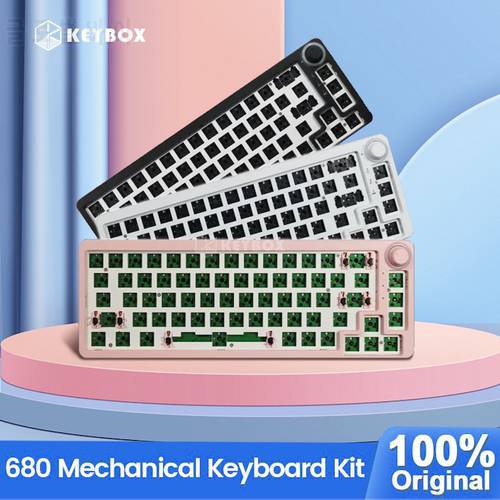 TM680 Hot Swap Mechanical Keyboard Kit Wireless 3 Mode RGB Compatiable With 3/5 Pins For Cherry Gateron Kailh Dial Knob Keyboard