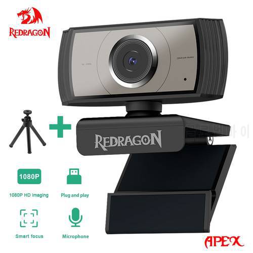 REDRAGON APEX GW900 USB HD Webcam autofocus Built-in Microphone 1920 X 1080P 30fps Web Cam Camera for Computer Laptops Game PC