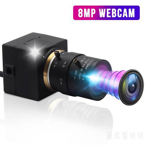 HD Webcam 8MP 3264X2448 IMX179 CS 5-50mm Manual Varifocal Lens Video Web cam For Advertising Machines, Inquiry Machines