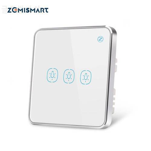 Zemismart Tuya Zigbee Light Switch with Aluminum Frame Glass Touch Switch Alexa Echo Google Home Assistant Control