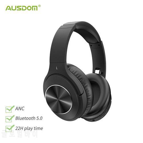 AUSDOM ANC1 Active Noise Cancelling Headphones Wireless Bluetooth Headset Hifi Stereo Foldable With Microphones For Phone