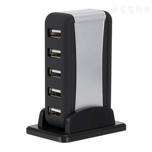 Vertical 7-port Hub Distributor USB Hub with Base Power Supply External Splitter 480Mbps Special for PC Not Suit Mac OS X