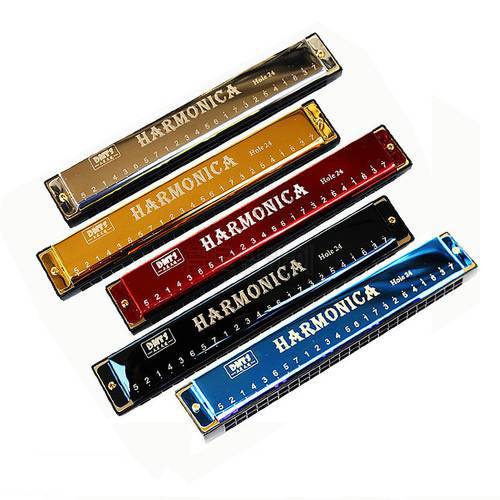 1PCS Professional 24 Hole Harmonica Mouth Metal Organ for Children and Adults Beginners Musical Toys