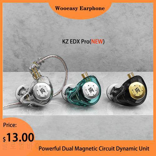 KZ EDX PRO 10mm Dual Magnetic Circuit Dynamic Earphones Earbuds In Ear Monitor Headphones Sport Noise Cancelling Headset KZ EDX
