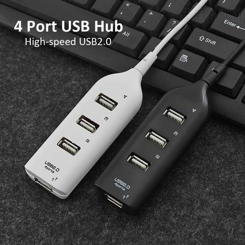 USB 2.0 Hub Adapter USB Power Strip 4-Port Hi-Speed Multi Splitter USB Adapter Hub Socket PC Laptop Cable Peripherals Accessory