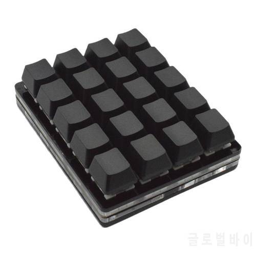 Black 24 keys Mini Keypad USB DIY Custom Macro Fuction Shortcut Programmable Mechanical Keyboard Drawing Gaming Keyboard Keycaps