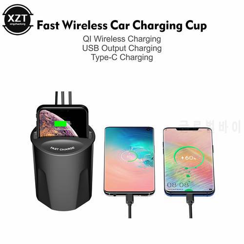 10W Fast Wireless Charger Car Charger Cup for IPhone 11 Max Pro XS XR/X/8 SAMSUNG S9/S8/Note10/Note9 Car Cup Charging Holder